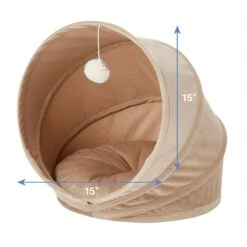 Frisco Foldable Canopy Cat Bed, Sandy Beige -Frisco 140164 PT3. AC SS1800 V1578441128