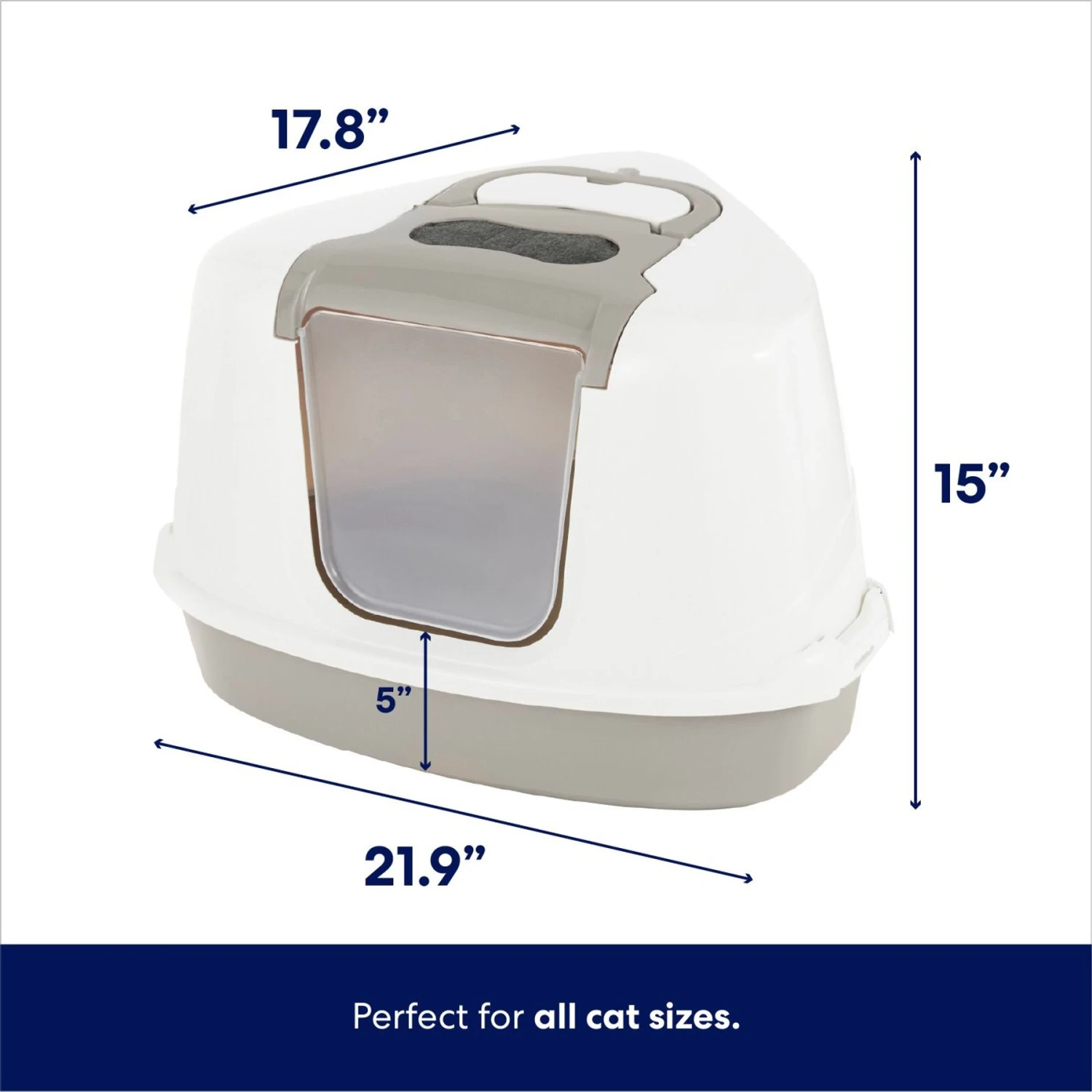 Frisco Flip Top Hooded Corner Cat Litter Box, Large, 21-in 4 Frisco Flip Top Hooded Corner Cat Litter Box, Large, 21-in - Image 2