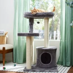 Frisco 28 Frisco 42-in Heavy Duty Faux Fur Cat Tree & Condo