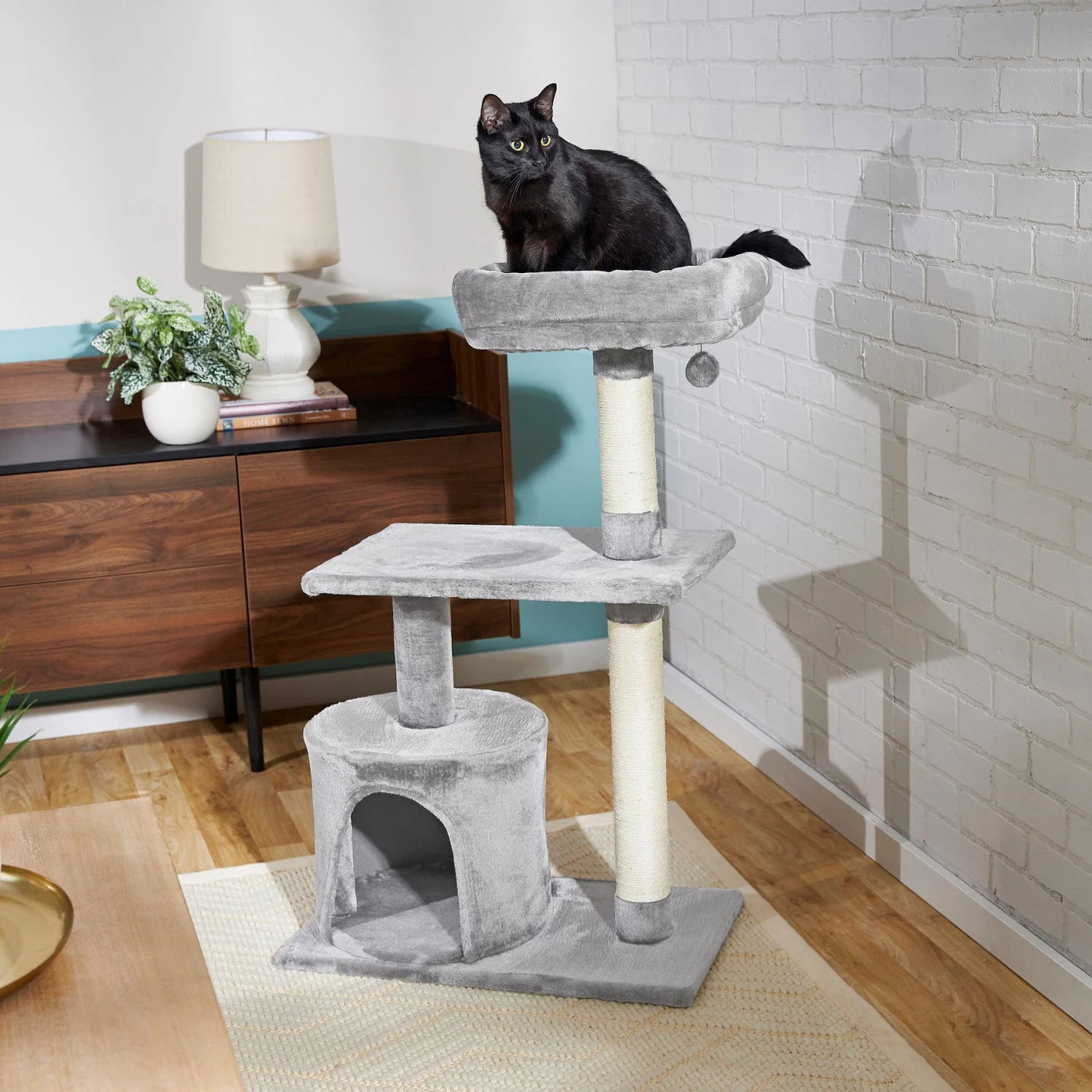 Frisco 38-in Cat Tree With Condo, Top Perch & Toy 2 Frisco 38-in Cat Tree With Condo, Top Perch & Toy