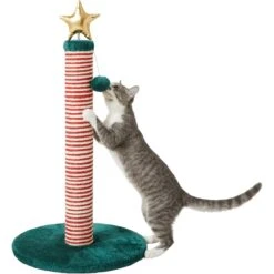 Frisco Holiday 29.5-in Candy Cane Sisal Cat Scratching Post With Toy -Frisco 236565 PT2. AC SS1800 V1601342456