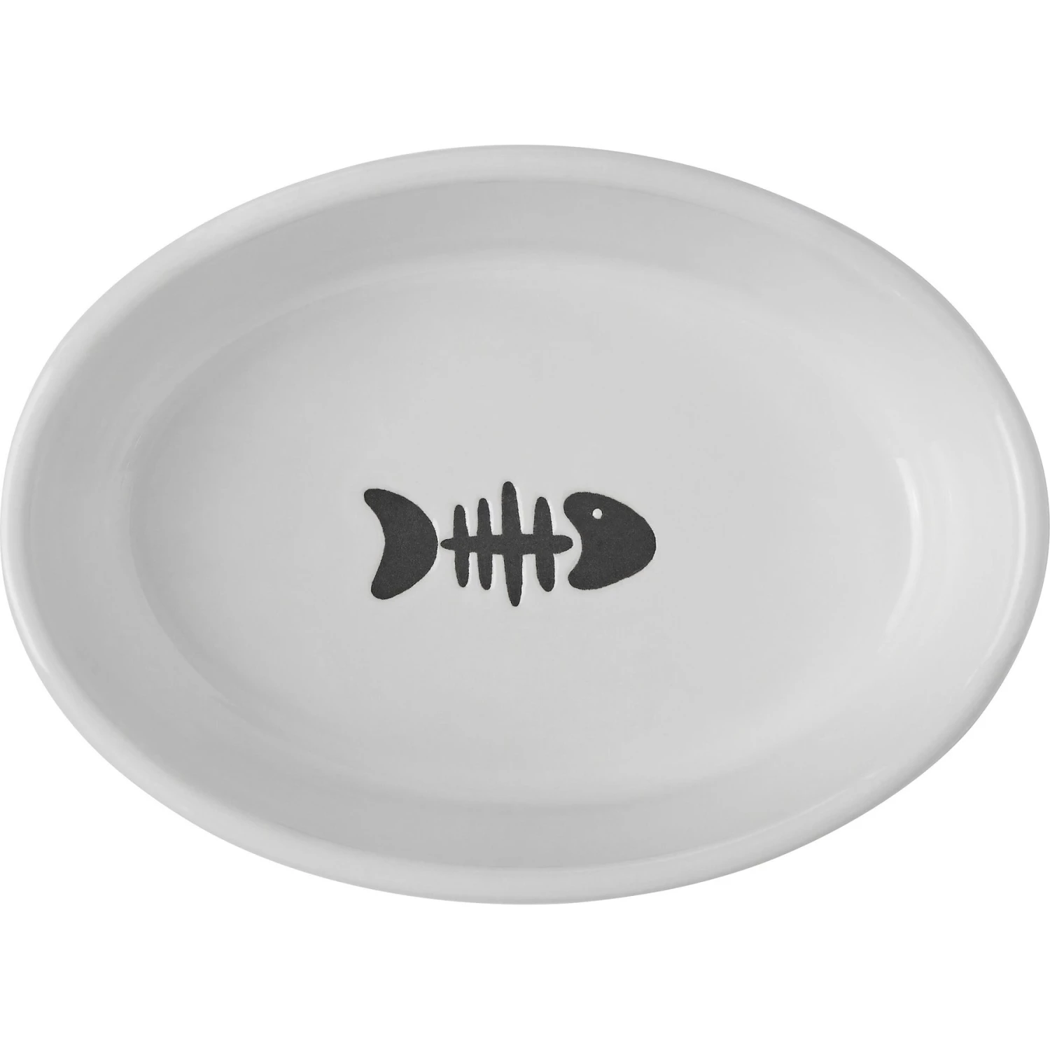 Frisco Oval Meow Non-skid Ceramic Cat Bowl With Wood Base 7 Frisco Oval Meow Non-skid Ceramic Cat Bowl With Wood Base - Image 5