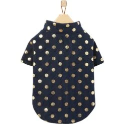 Frisco Lightweight Gold Dotted Dog & Cat Jacket, Navy -Frisco 268247 PT4. AC SS1800 V1628826999