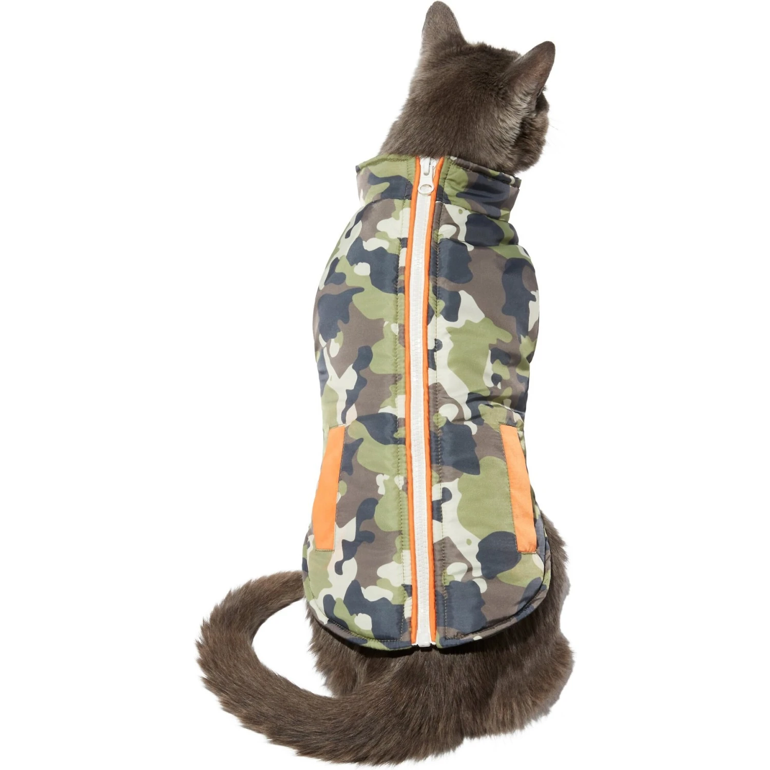 Frisco Mediumweight Camo Print Insulated Dog & Cat Zippered Coat, Green 5 Frisco Mediumweight Camo Print Insulated Dog & Cat Zippered Coat, Green - Image 3