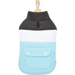 Frisco Mediumweight Colorblock Insulated Dog & Cat Puffer Coat With Pocket, Blue -Frisco 268311 PT4. AC SS1800 V1628826737