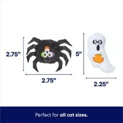 Frisco Halloween Spider & Ghost Plush Cat Toy With Catnip, 2 Count 7 Frisco Halloween Spider & Ghost Plush Cat Toy With Catnip, 2 Count -Frisco 270315 PT1. AC SS1800 V1689876617