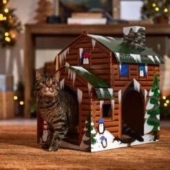 Frisco Holiday Log Cabin Cardboard Cat House 12 Frisco Holiday Log Cabin Cardboard Cat House -Frisco 287287 PT4. AC SS1800 V1695045245