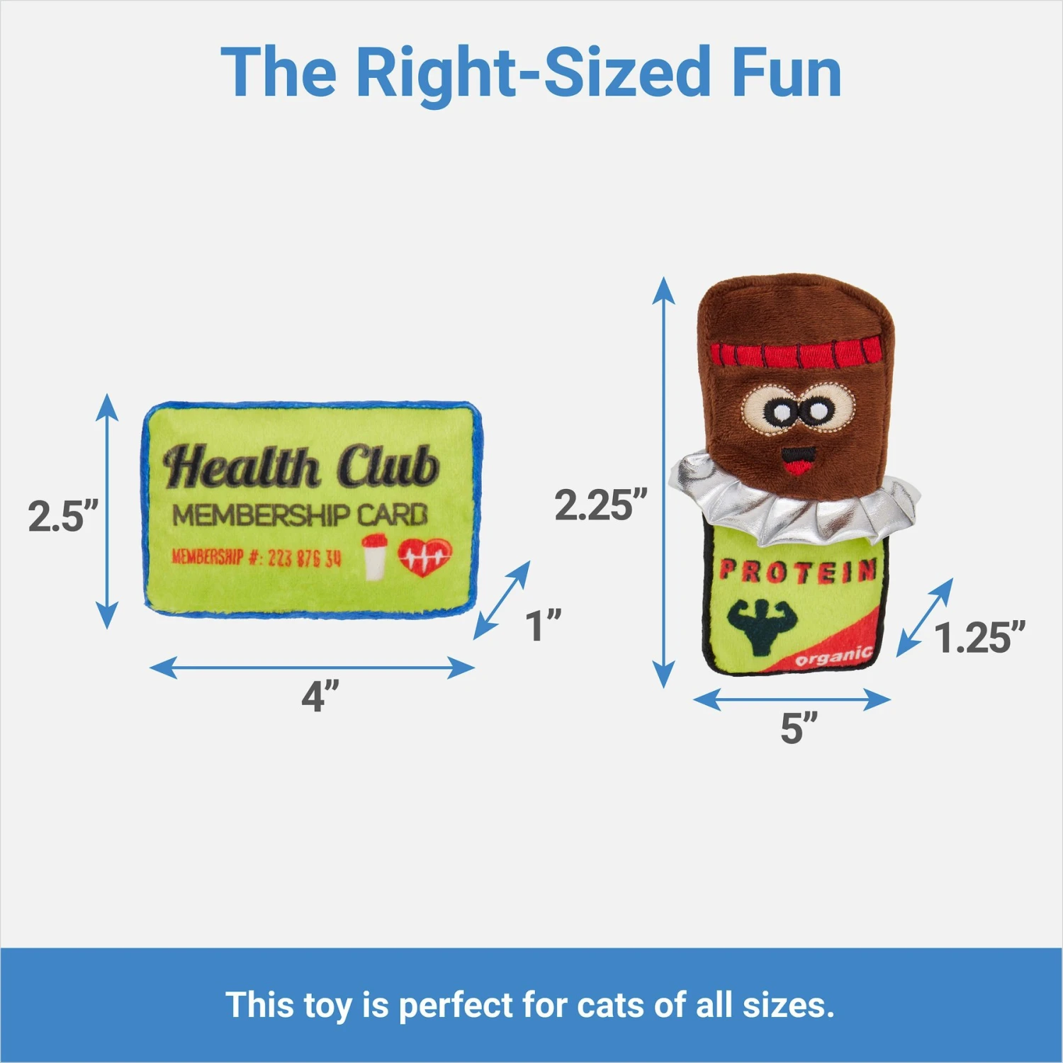 Frisco Protein Bar & Gym Membership Plush Cat Toy With Catnip 4 Frisco Protein Bar & Gym Membership Plush Cat Toy With Catnip - Image 2