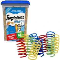 Temptations MixUps Surfers' Delight Flavor Soft & Crunchy Cat Treats & Frisco Colorful Springs Cat Toy