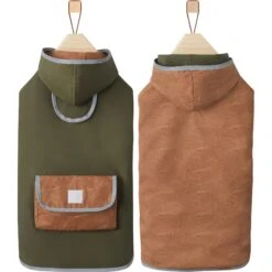 Frisco Lightweight Olive Reversible Packable Dog Raincoat -Frisco 315116 PT4. AC SS1800 V1646432195