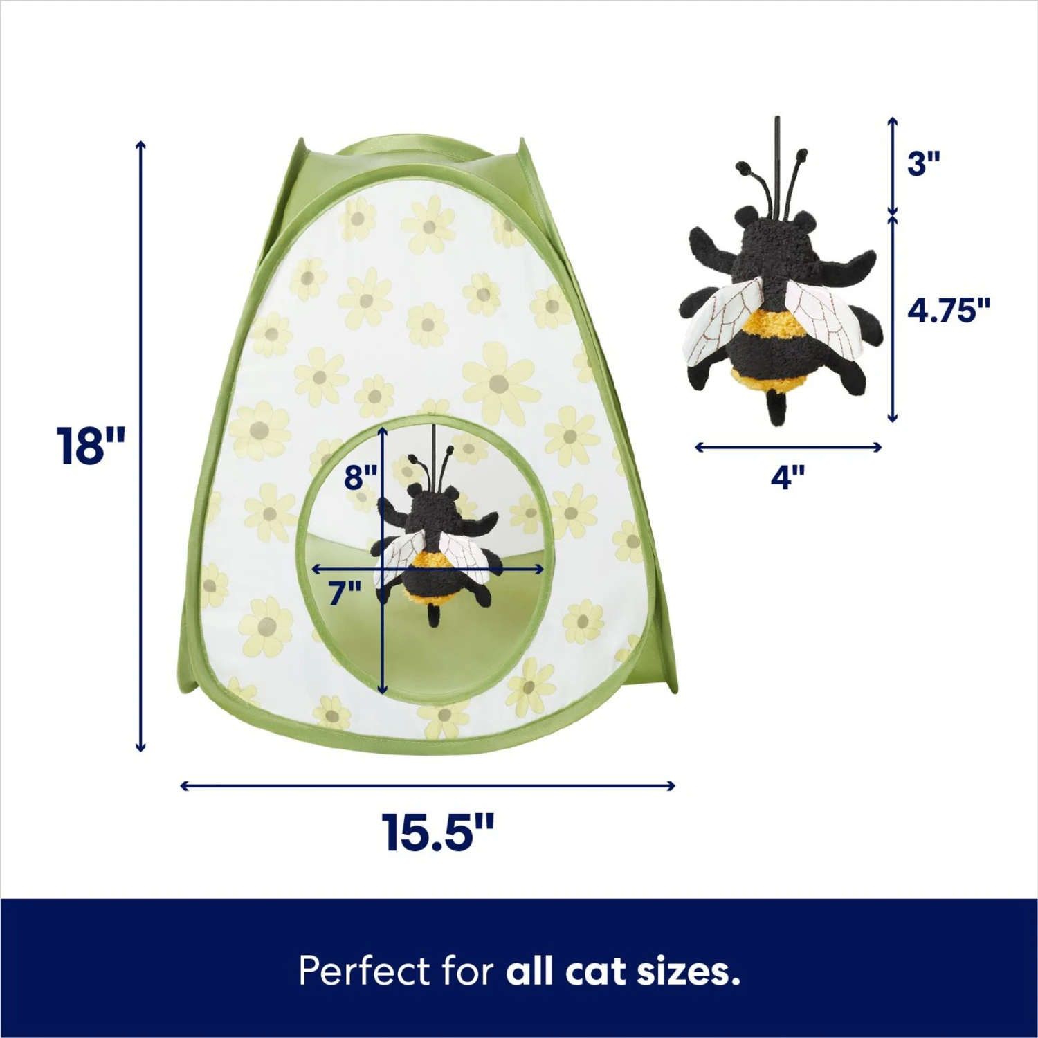 Frisco Spring Daisy Pop-Up Tent Cat Toy With Catnip 4 Frisco Spring Daisy Pop-Up Tent Cat Toy With Catnip - Image 2