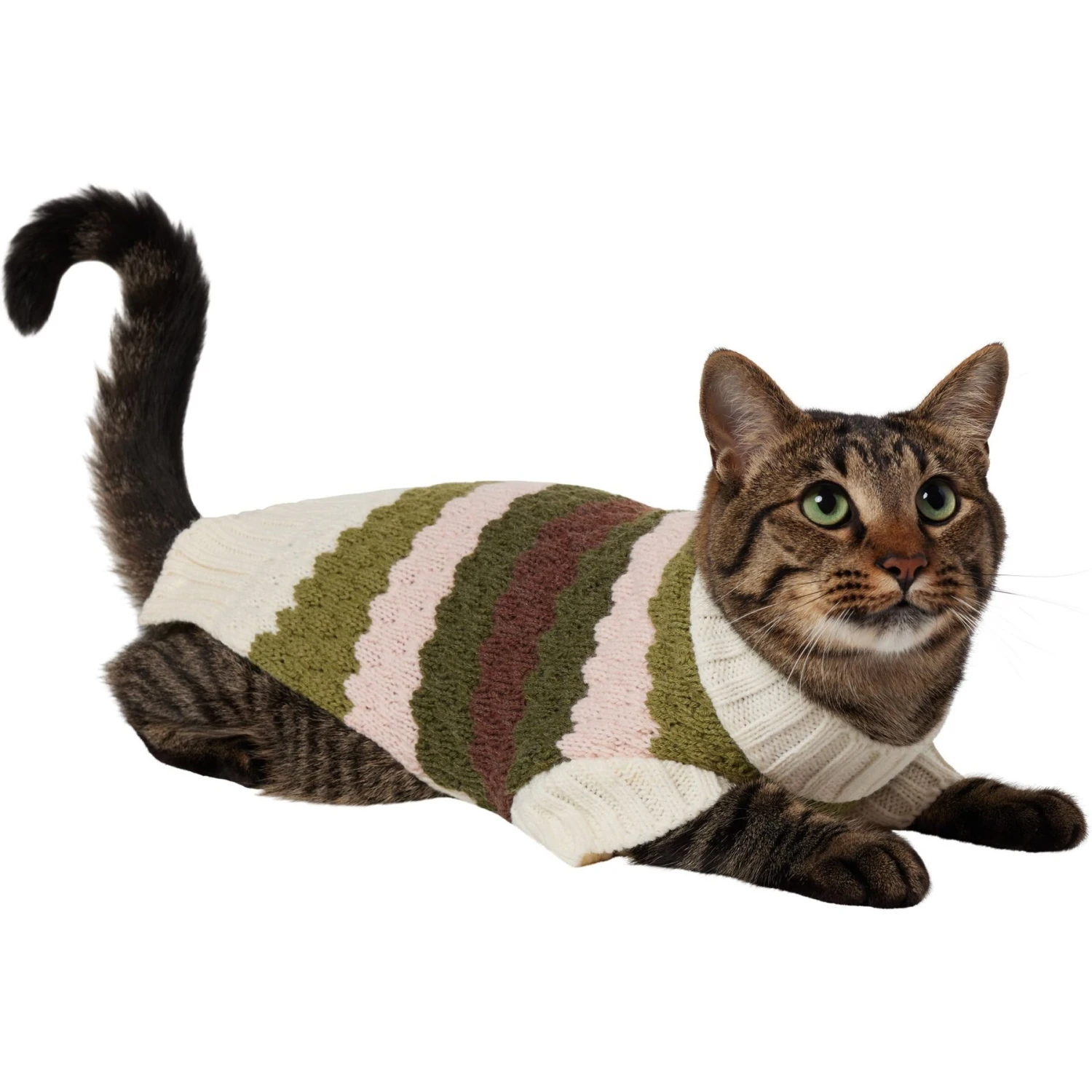 Frisco Bubble Knit Multi Striped Mock Neck Dog & Cat Sweater 3 Frisco Bubble Knit Multi Striped Mock Neck Dog & Cat Sweater