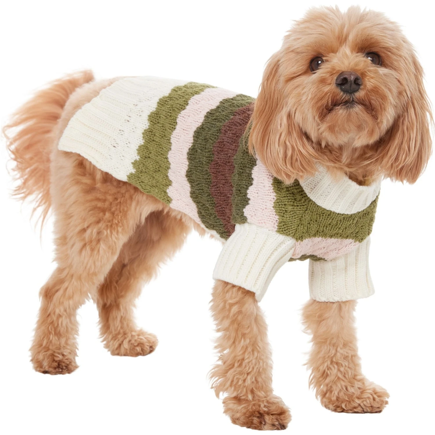 Frisco Bubble Knit Multi Striped Mock Neck Dog & Cat Sweater 5 Frisco Bubble Knit Multi Striped Mock Neck Dog & Cat Sweater - Image 3