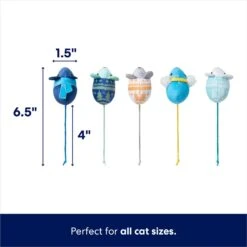 Frisco Holiday Festive Arctic Blues Mice Plush Cat Toy With Catnip -Frisco 740070 PT1. AC SS1800 V1695043430