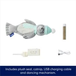 Frisco Holiday Interactive Flopping Seal Electronic Cat Toy With Catnip -Frisco 740102 PT2. AC SS1800 V1695046543