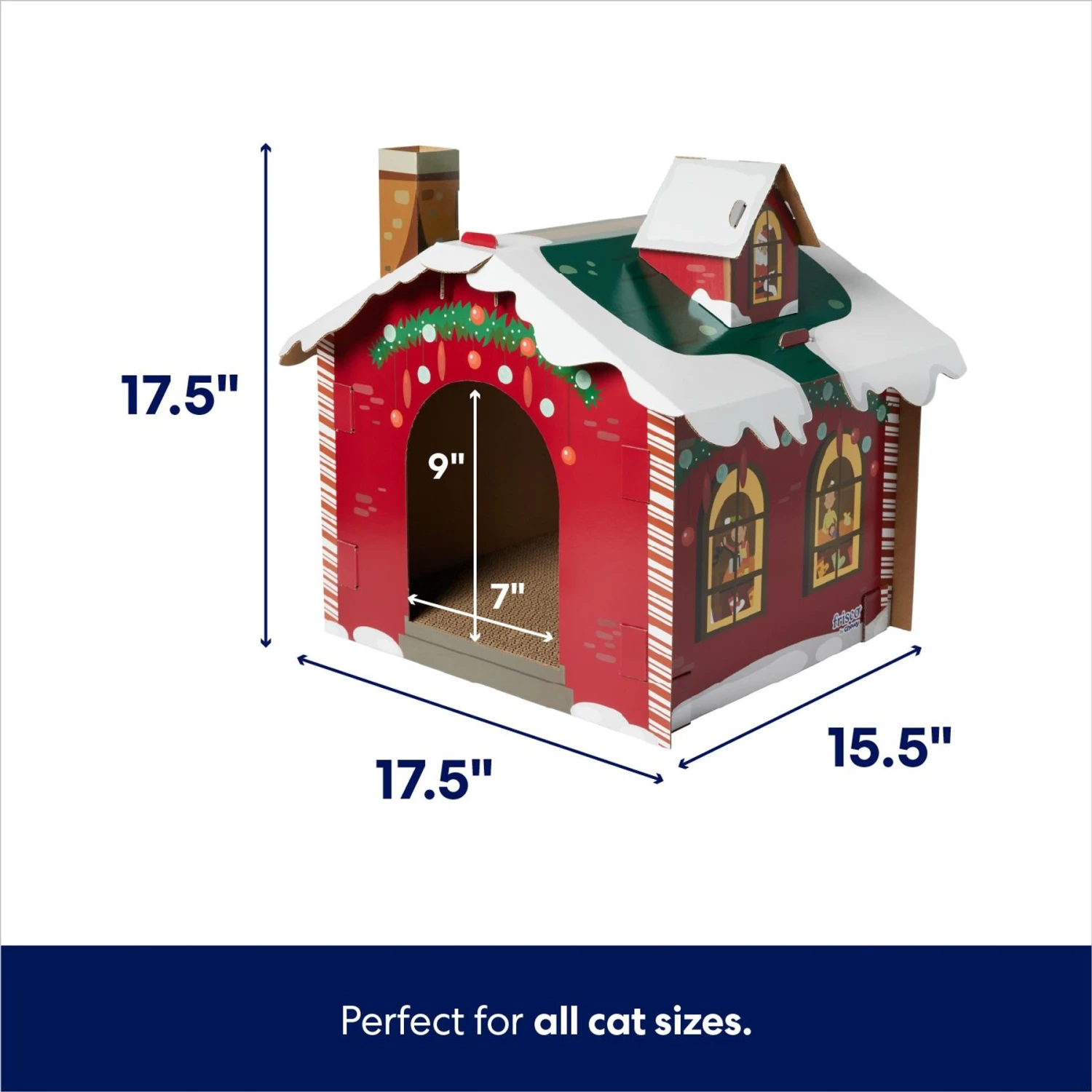 Frisco Holiday Gift Box Cardboard Cat House & Frisco Holiday Santa's Workshop Cardboard Cat House 9 Frisco Holiday Gift Box Cardboard Cat House & Frisco Holiday Santa's Workshop Cardboard Cat House - Image 7
