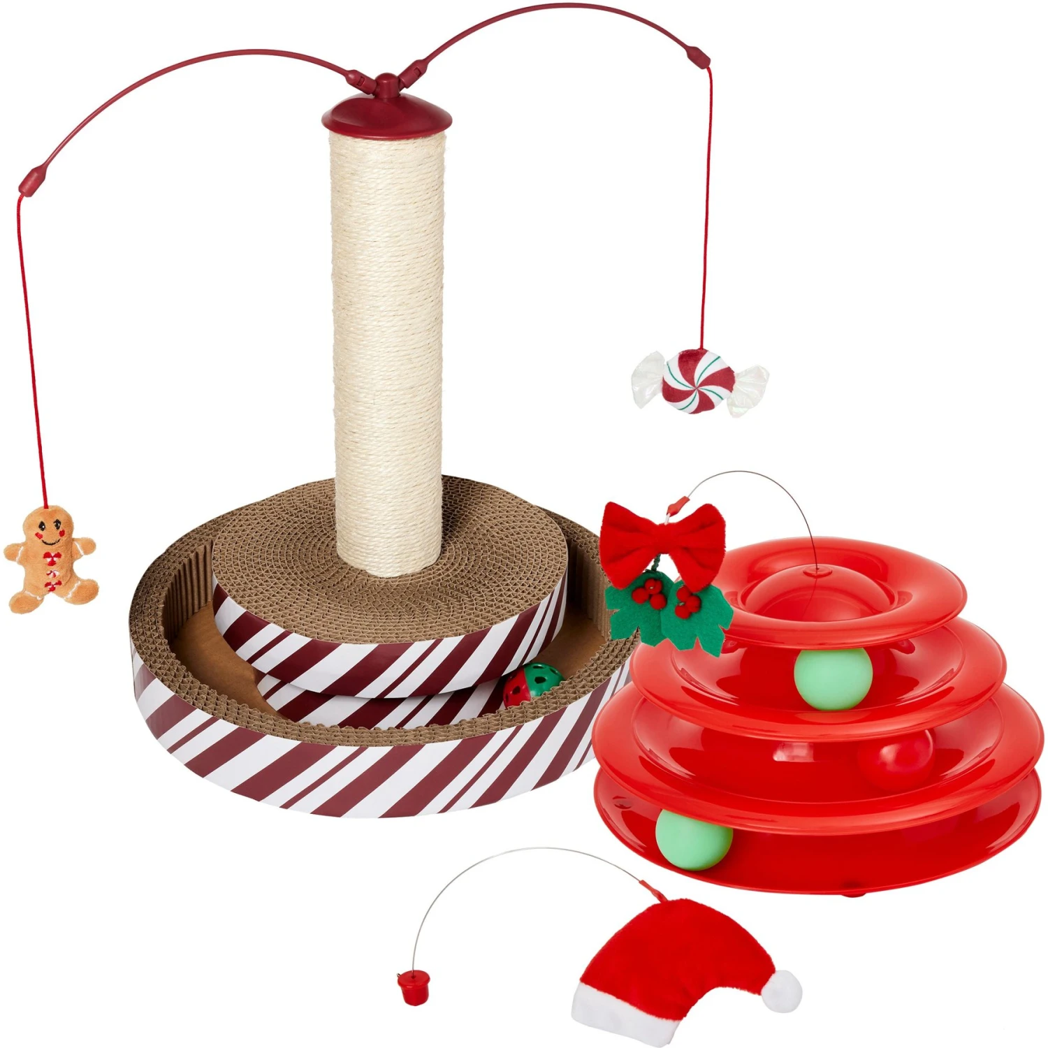Frisco Holiday Santa Hat & Mistletoe Cat Tracks Cat Toy & Frisco Holiday Gingerbread Interactive Cat Scratcher Cat Toy With Catnip 3 Frisco Holiday Santa Hat & Mistletoe Cat Tracks Cat Toy & Frisco Holiday Gingerbread Interactive Cat Scratcher Cat Toy With Catnip